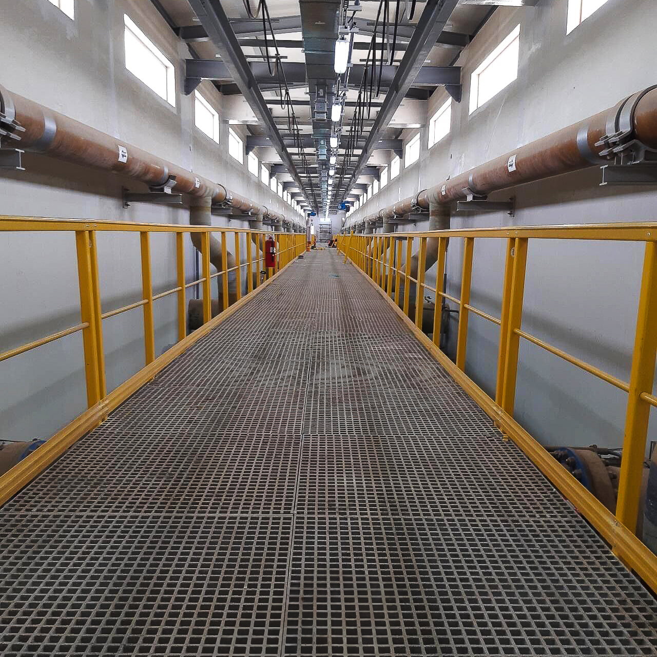 Grating, profiles, and fiberglass structures.