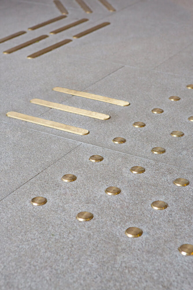 Tactile pathways and contrast markings.