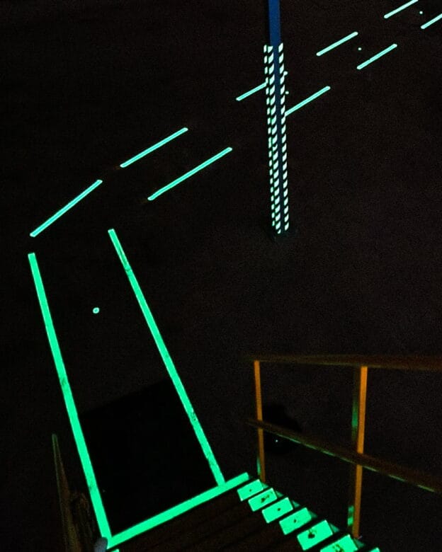 Anti-slip strip DS-610 - Photoluminescent fiberglass strip with non-slip surface - 50mm