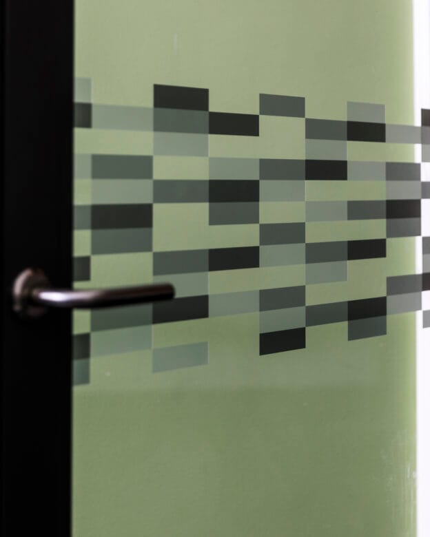 Bespoke vinyl contrast marking - Windows and glass - custom design