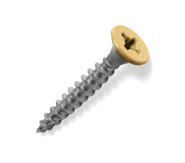 Stainless steel screw with colored head – 4 x 25 mm – grey, yellow, beige – 100 pcs