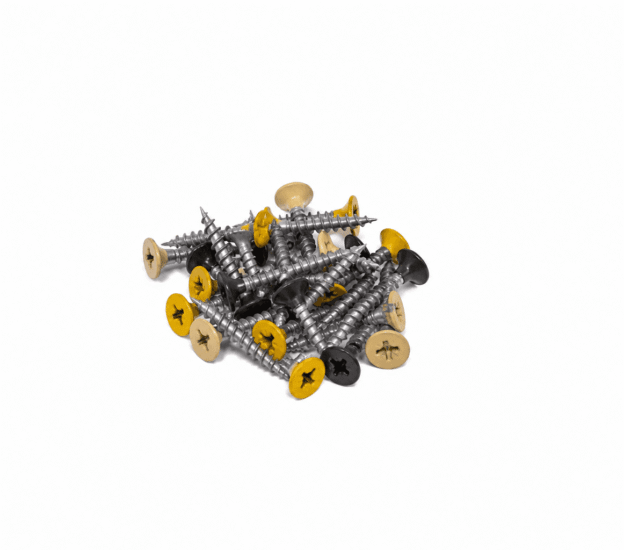 Stainless steel screw with colored head - 4 x 25 mm - grey, yellow, beige - 100 pcs