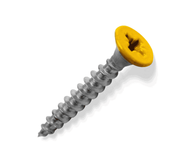 Stainless steel screw with colored head - 4 x 25 mm - grey, yellow, beige