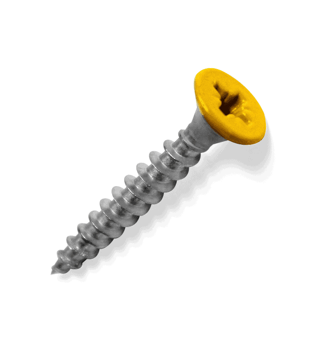 Stainless steel screw with colored head - 4 x 25 mm - grey, yellow, beige